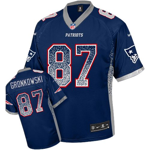 Youth Elite Rob Gronkowski Nike Jersey Navy Blue - #87 Drift Fashion NFL New England Patriots